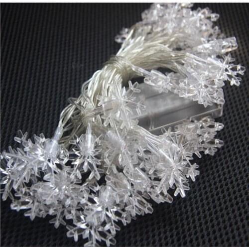 LED Snowflake String Light 1 M / 2 M / 5 M / 10 M LED Fairy Lights Christmas Wedding Decoration Lighting Battery Operation Flash