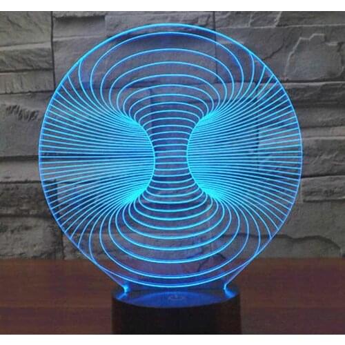 3D LED Night Light Abstract Hallucination The Second Shape with 7 Colors Light for Home Decoration Lamp Amazing Visualization