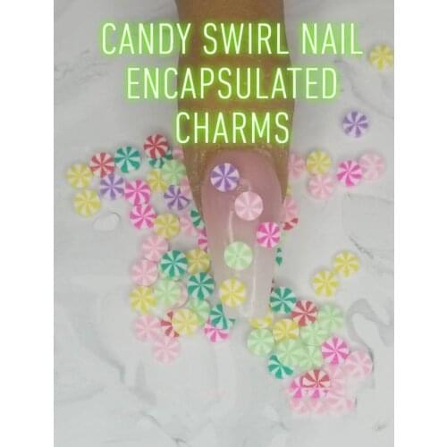 Swirly Nail Candy for Nails/ Nail Charms /Candy Fimo Slices Charms,Tiny Nail Slices, Polymer Clay Lollipops, Small 5mm 1000Pcs