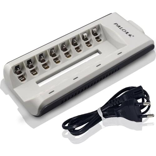 PALO 8 slots nimh nicd battery smart charger fast charge with LED display for 1.2V aa aaa rechargeable battery Quick charger
