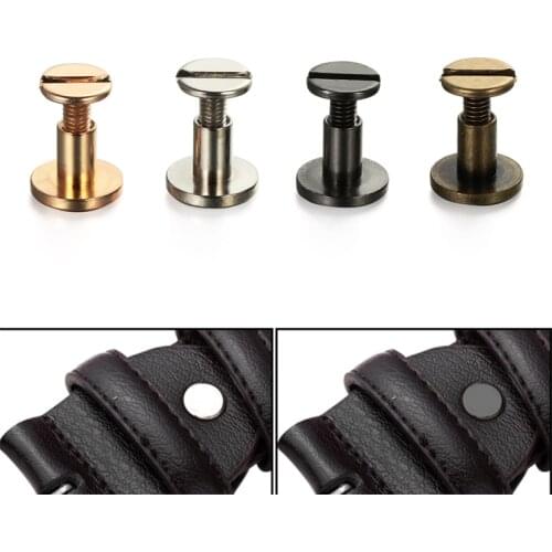 10sets 5mm/6.5mm/8mm Solid Screw Nail Rivet Double Flat Head Belt/strap Rivets Luggage Leather Metal Craft Copper High Quality