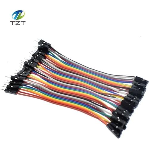 1lot =40pcs 10cm 2.54mm 1pin 1p-1p male to female jumper wire Dupont cable for Arduino