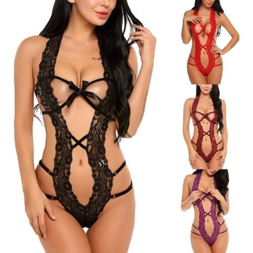 1PC Sexy Bodysuit Hollow Temptation Female Sexy Lingerie See Through Lace Women Underwear Sexy Intimate Erotic Costumes Sex Body