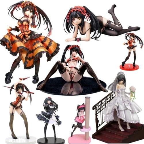 23cm Anime Sexy Girl Figure Toys Date A Live Tokisaki Kurumi Lingerie Pistol ver. PVC Action Figure Toys Collection Model Doll