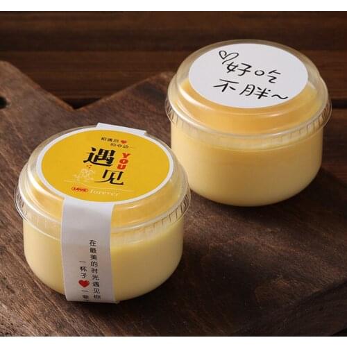 25pcs Net red round yogurt pudding jelly dessert cup 130ml baking mold cake cup diy household thick plastic pastry cup with lid