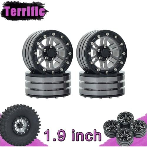 4Pcs Metal 1.9" Beadlock Wheel Rim 6 Spokes Beadlock Wheel Hub for 1/10 RC Crawler TRX6 TRX-4 Axial SCX10 90046 RC Car Upgrade
