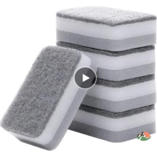 5Pcs Scouring Pad Dish Cloth Cleaning Brush Double-sided Sponge Wipe Household Sponge Scouring Pad Cleaning Tools Accessories