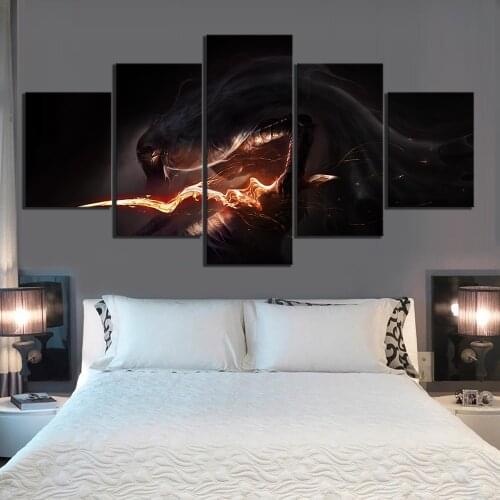 5 Piece Canvas Paintings Dark Souls 3 Game Poster Paintings Fantasy Wall Art Canvas Paintings for Home Decor