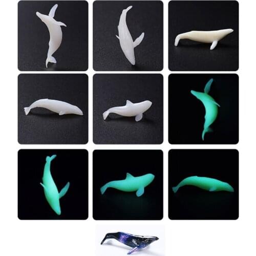 5Pcs Mini Whale Modeling Resin Mold Ocean Luminous Whale Fillers Resin Art Craft T4MD