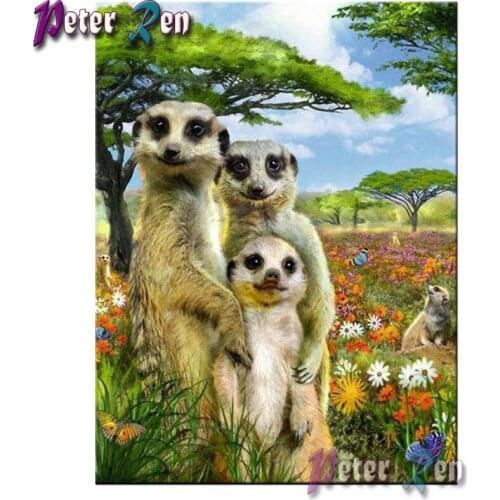 5d diamond painting Animal mongoose family DIY Square/round embroidery Mosaic Cross stitch Rhinestone Handmade home decoration