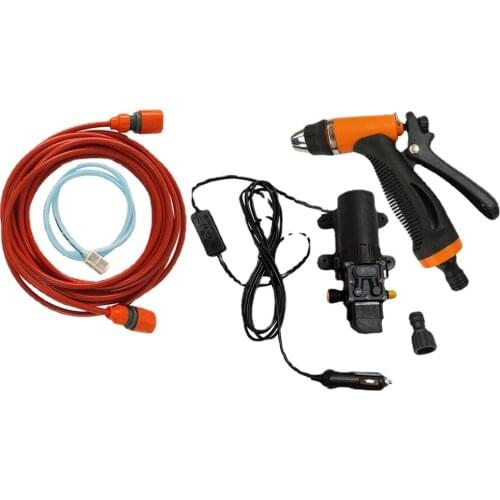 Car High Pressure Cleaning Spray Gun Set Portable 12V Cigarette Lighter Port Electric Water Pump High Pressure Gun Cleaning Set