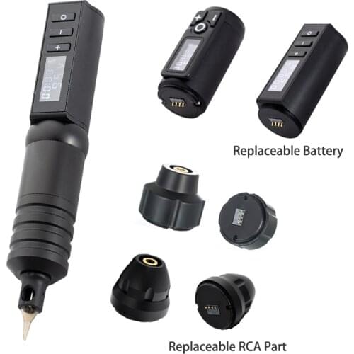 Wireless Tattoo Pen Battery Pen Rotary Machine Gun Japan Coreless Motor Digital Display Permanent Makeup Pen Needle Cartridges