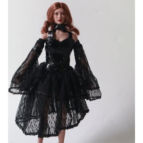 ESTARTEK-DF CC34 / CC35 1/6 Sexy Female White / Black Wedding Dress Costume Set for 12" Collectible Action Figure DIY