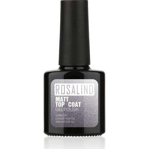 ROSALIND Black Bottle 10ML Matt Top Coat Gel Nail Polish Nail Art Top For Gel Varnish UV LED Gel Soak-Off Long Lasting