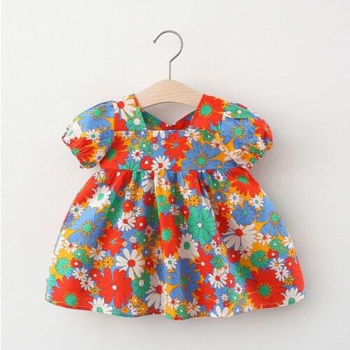 Summer Baby Girl Dress Toddler Clothes Casual Print Birthday Princess Dress 0-2 years Infant Clothing Vestidos