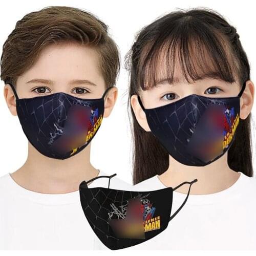 HOT Fashion Keep Warm Girls Boys Mouth Masks Spider-Hero-Man Cosplay Dustproof Breathable Kids Party Mask Face Protection