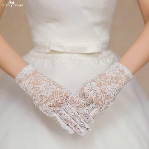 LZP074 Simple Lace Bridal Gloves Wedding Gloves