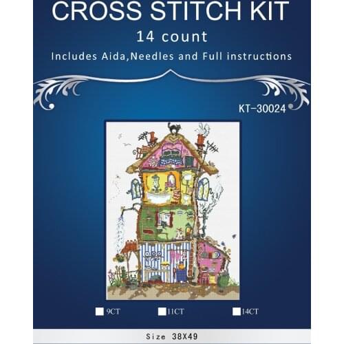 JCS 40X51CM, 14CT, free delivery Top Quality beautiful lovely counted cross stitch kit cut thru cottage bothy threads