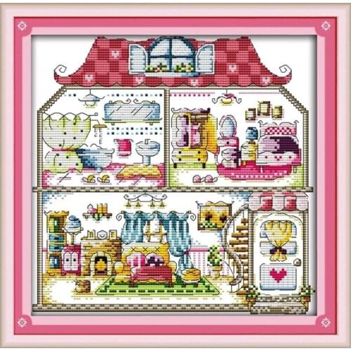 Living Room Counted Cross Stitch Patterns Kits Printed Canvas Embroidery Needlework Sets 11CT 14CT DIY Handmade Home Decorations