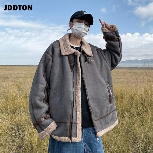 JDDTON New Winter Mens Thickened Coats Jackets Loose Parkas Casual Male Fashion Oversize Outerwear Long Sleeve Streetwear JE592