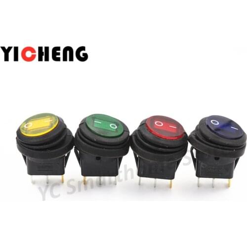 On / off SPST Round waterproof boat LED rocker switchlight 12V 220V power button switch тумблер лодка