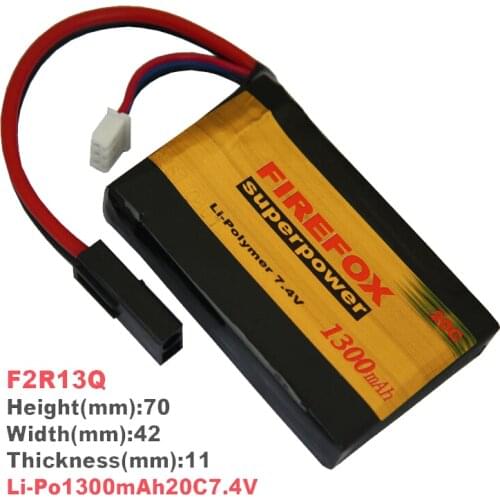 1pcs 100% Orginal FireFox 7.4V 1300mAh 20C Li Po AEG Airsoft Battery F2R13Q