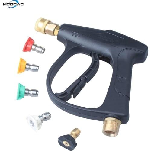 Short Wand High Pressure Washer Gun for Hot and Cold Water,3000 PSI Max, 5 Pressure Power Washer Nozzles, 3.0 Tips