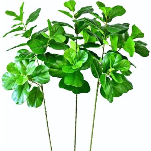 122cm Plastic Banyan Leaves Large Artificial Tree Branch Tropical Fake Ficus Tree Leafs Green Palm Plants For Home Wedding Decor