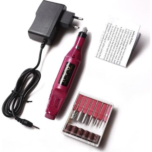 Professional Electric Nail Drill Machine Small Portable With Bits Set For Home Manicure Pedicure 20000RPM 15W Milling Cutter