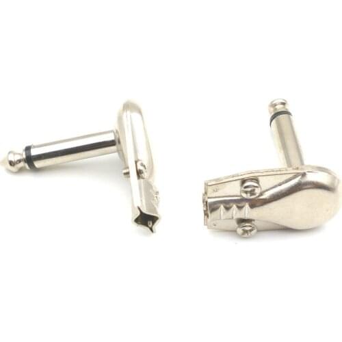 Right Angle Jack Plug Connectors Mono 6.3mm Pancake 1/4 inch Plug