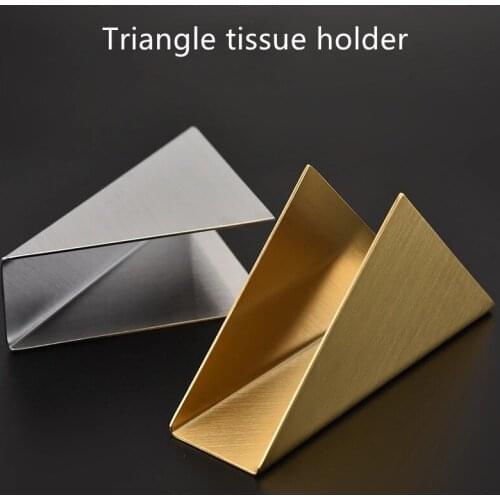 Stainless Steel Triangle Tissue Holder Dining Table Metal Napkin Holder Vertical Tissue Holder for Restaurant Coffee Shops Hotel
