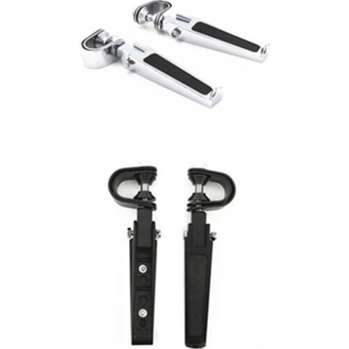 Motorcycle U-clamp Foot Pegs Pedals 1"~1-1/4"Highway Engine Crash Bar For Harley Electra Glide Hydra Glide Sportster V-Rod