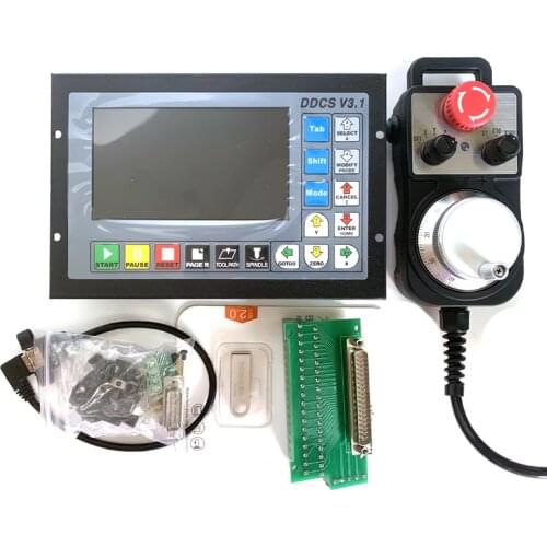 Upgraded DDCSV3.1 3/4 axis 500KHz G-Code Offline Controller+Handwheel All Metal Cases DDCS V3.1 Replace Mach3 USB CNC Controller