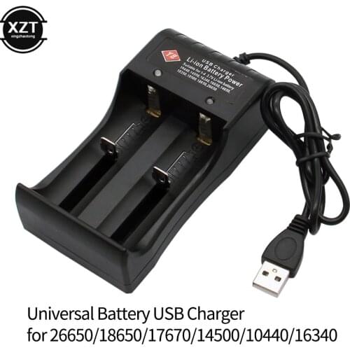 USB Battery Charger 1 2 slot Universal Smart Charging for Rechargeable Li-ion 26650/18650/17670/14500/10440/16340 battery 3.7v