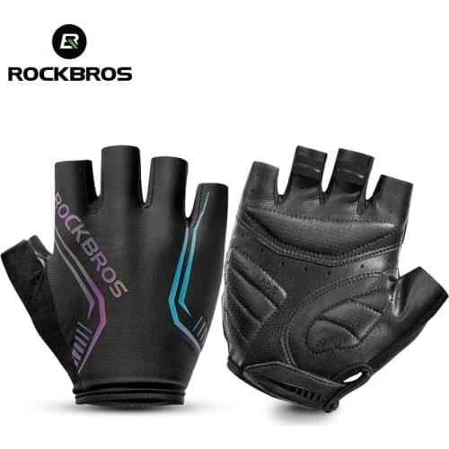 ROCKBROS Cycling Gloves Half Finger Bike Anti Slip Shock Breathable Fingerless MTB Bicycle Sports Motorcycle Accessories