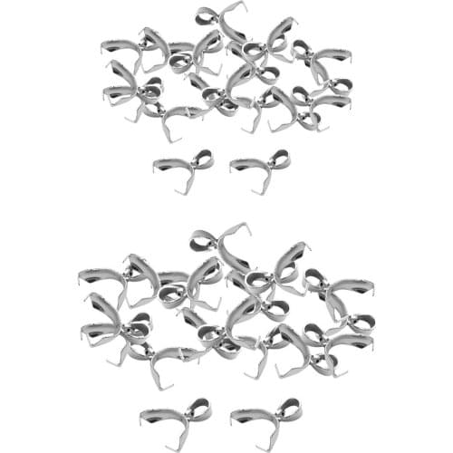 20 Set Pinch Clip Bail Clasp Pendant Connector Charms Jewelry Making