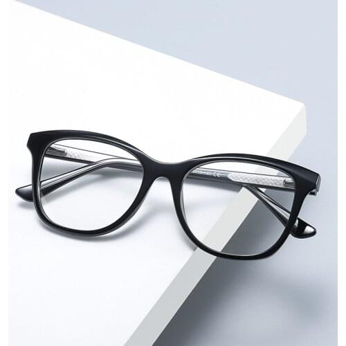 Retro glasses frame women cat eye eyeglasses Large transparent clear eye glasses frames for women plastic spring leg RW2019