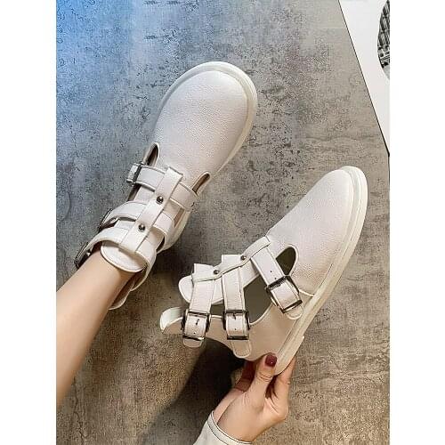 Womens shoes sandals 2020 new autumn belt buckle soft bottom comfortable casual boots