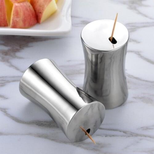 ZLCA Hot Sale Small Stainless Steel Silver Toothpick Holder Dispenser Storage Organizer for Restaurant Home Table Decorations