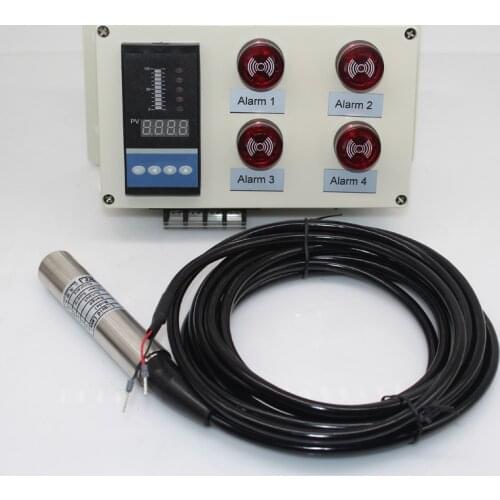 1 set Liquid level measure meter with 4 alarm buzzer with liquid water level sensor 1m,2m,3m,4m,5m level alarm device