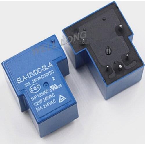 20pcs T90 Coil Relay 12VDC 30A 250VAC 5 pin SLA-12VDC-SL-A PCB Type