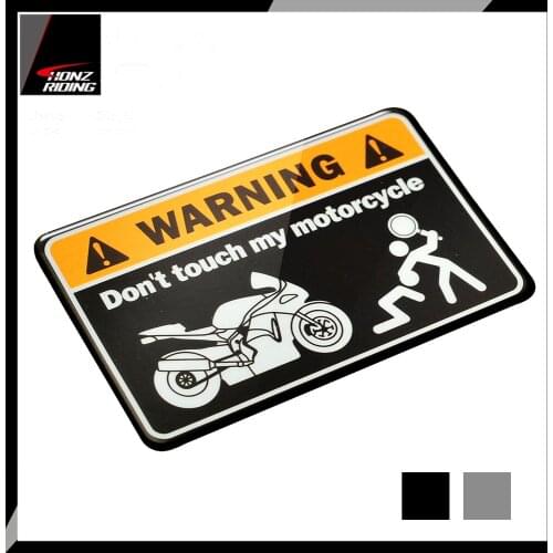 For Kawasaki Yamaha Honda Suzuki Ducati 3D Resin Warning Don't Touch My Motorcycle Tank Decal