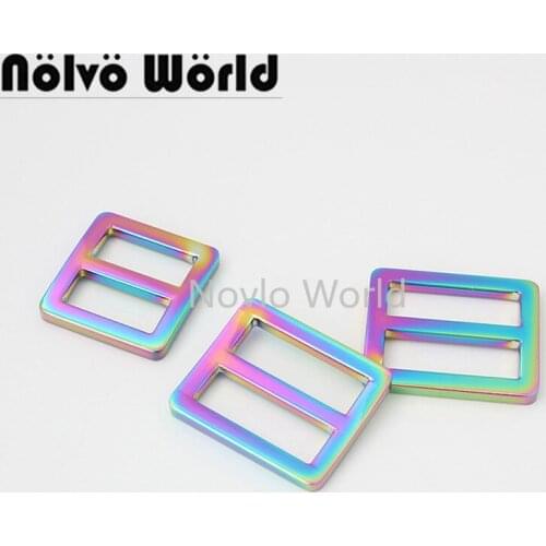 5-20-100pcs New Rainbow 2 size 2cm 2.5cm Curved metal slider buckle handbag bag strap clasp web belt adjust