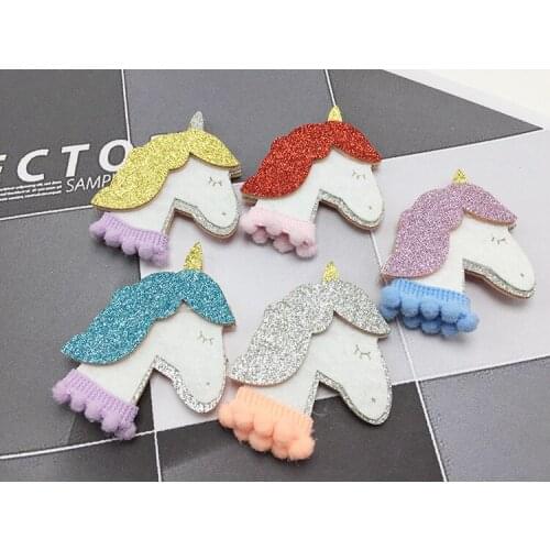50ps/lot latest Girls Dimensional unicorn South Korea pop princess kids DIY material without clip Children Hair Accessories