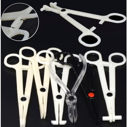 1PC Acrylic Piercing Clamp Ear Lip Navel Nose Round Open Septum Piercing Tools Forceps Plier Clamp Permanent Body Jewelry Tool