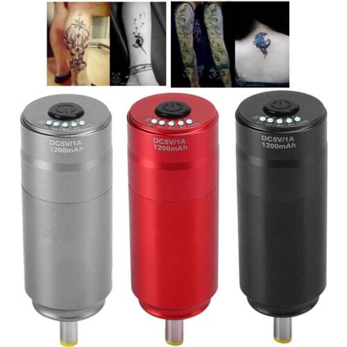 Wireless Tattoo Machine Power Supply Motor Tattoo Pen Power Supply DC Interface 1200mAh Microblading Permanent Tattoo Equipment