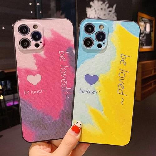 Sumkeymi Watercolor Pattern Back Cover Protective Camera Phone Holder Case For iphone 11 12 7 8 Plus mini Pro Max X XS XR