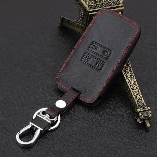 Genuine Leather Car Remote Key Case Cover for Renault Fluence Duster Megane Kadjar Clio Car Styling