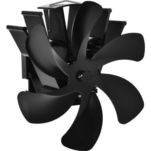 Black Fireplace Fan 6-blade Wood Burner Heat Powered Stove Fan Efficient Heat Distribution For Wood / Log Burner/Fireplace - Eco