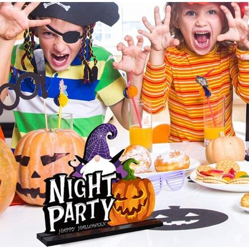 Halloween wooden decoration pumpkin ghost trick or treat pendant Halloween party decoration home door listing childrens toys